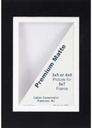 Bulk Buy: Callen Photo Mat For 5"X7" Double Hand Cut With Bevel Edge Black White Core DHC57-57205 (6-Pack)