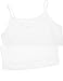 Melynnco Women's Crop Top Basic Sexy Sleeveless V Neck Cute Summer Cropped Cami Tank Top White Small