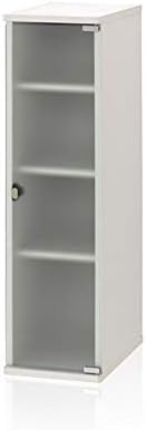 Amazon すきま収納 25cm キッチン 収納 食器棚 隙間収納 収納棚 棚 ラック すき間 ガラス扉 扉収納 キャビネット すき間ラック スリムラック ホワイト おしゃれ 新生活 一人暮らし キッチンストッカー オンライン通販