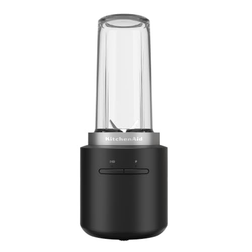 KitchenAid Kabelloser Personal Blender - Go Cordless - 473 ml BPA-freier Becher - Pulse-Taste - Edelstahlklingen - Mit Akku - Schwarz