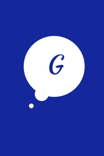 G: 6 x 9 Sketchbook Journal, Personalized Initial "G" Monogram Comic Book Bubble Blue Cover, Blank Notebook, Art Sketch Pad, Doodle, Drawing, 100 Blank Pages with No Lines