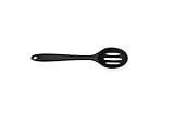 Large Slotted Spoon Silicone Kitchen Utensil, Made of FDA Grade, BPA Free Silicone, Heat Resistant up to 450 Degrees Fahrenheit, Non Stick Stain & Ordor Resistant, Dishwasher Safe - Black