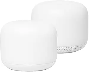 Google Nest Wifi Router 2 Pack (2nd Generation)  4x4 AC2200 Mesh Wi-Fi Routers with 4400 Sq Ft Coverage (Renewed)