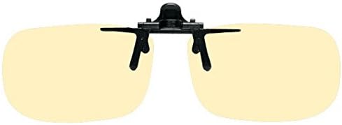 Computer Glasses with Peach/light Beige Polycarbonate Sheer Glare Anti Reflective Lenses, Clip on Flip Up, Rectangle, a 60mm Wide X 38mm High X 128mm Overall Width or 2.36 Inches Wide X 1.50 Inches High X 5.04 Inches Overall Width