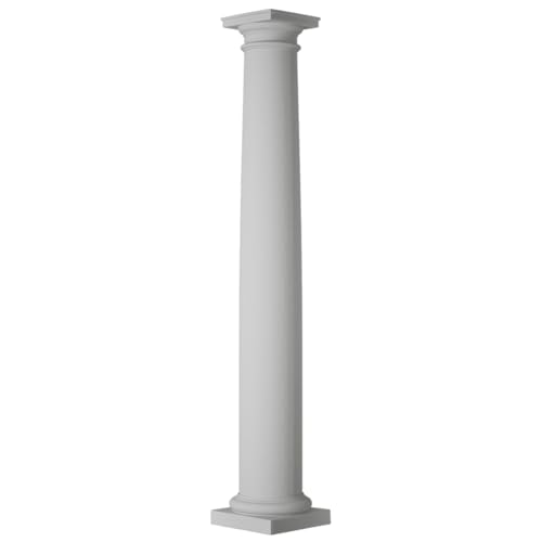 Endura-Stone Round Tapered Column (FRP), Smooth Paint-Grade, Tuscan Capital & B…
