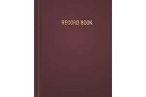 General Record Book, Log & Notebook with Numbered Pages: 8x10" Ruled, Simple Lined Journal, Ledger Account Book, Small Busine