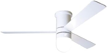 Modern Fan Company Cirrus Flush 50" White/Gloss White w/ White Blades 17.5W LED Flush Mount Ceiling Fan with Handheld Remote …