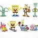 SpongeBob SquarePants 8 Piece Set with 8 SpongeBob Featuring Squidward, Sandy Cheeks, Patrick Star, Mr. Krabs, Plan Multicoloured, 1pac