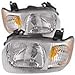 HEADLIGHTSDEPOT Halogen Headlights Compatible With Ford Escape 2001-2004 Includes Left Driver and Right Passenger Side Headlamps