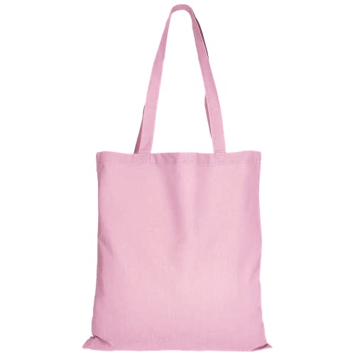 TEXXILLA 10er | 25er | 100er Pack Baumwolltasche - 28 Farben | mit Zwei Langen Henkeln | 38x42cm | Jutebeutel | Einkaufstasche | unbedruckt, Farbe:rosa, Größe:1