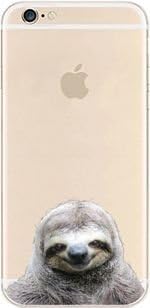iPhone iPhone 5S / 5 / SE, Colorful Rubber Flexible Silicone Case Bumper for Apple Clear Cover - Cheery Sloth (iPhone 5S / 5 / SE)