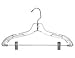The Great American Hanger Company Clear Plastic Combo Hangers, Box of 100 Flat Ladies Hangers with Adjustable Cushion Clips and Chrome Swivel Hook