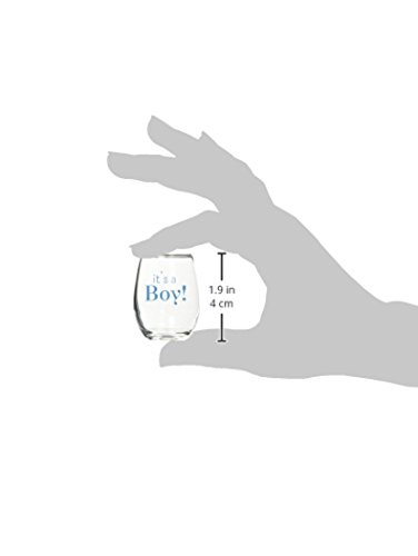 KATE ASPEN, IT’S A BOY 9 OZ. STEMLESS WINE GLASS, SET OF 12