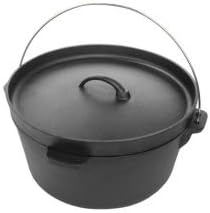 YNNI KAMADOTQCIP 30cm Heavy Duty 5.5kg Round Cast Iron Pot Oven BBQ Camp Fire TQCIP
