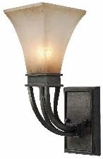 Golden Lighting 1850-1W RT 6-Inch W by 14.5-Inch H by 8.25-Inch E Origins One Light Wall Sconce, Roan Timber Finish
