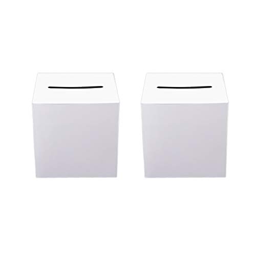 Tytroy White Money Box Wedding Reception Decoration Wishing Well Party Favor (2 pc)