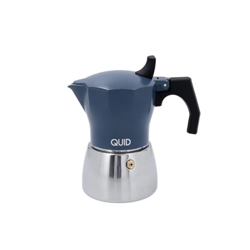 Quid Baltic Cast Aluminium Coffee Maker 6 Cups Stainless Steel Suitable for Ceramic Hob Suitable for Induction Safety Guaranteed
