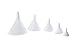 Fox Run All Purpose Plastic Funnel, Set of 5, White, Mini, Small, Medium, Large