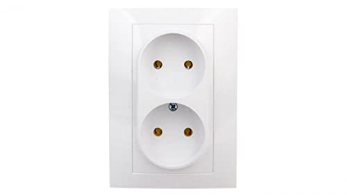 Carla 5901752635012 Double Socket B/U White Electro-Plastic Socket