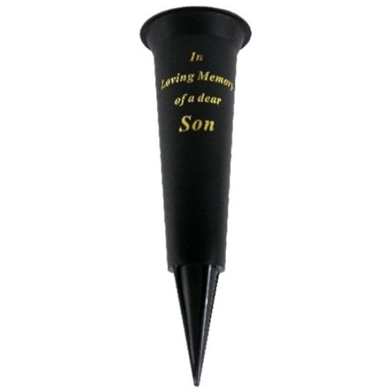 Special Graveside Memorial Grave Spiked Flower Vase In Loving Memory Special Memorial Vase for Graves - Plastic Cemetery Flower Holder with Spike, (2, Son)