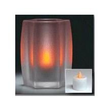 Hollowick Smart Candle Amber Platinum Rechargeable Replacement Flameless Candle, 2 inch Height - 12 per case.