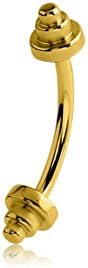 Adatto Body Piercing Jewelry Anodised Titanium Curved Micro Barbell With Mini Dumbbells 16g Nose/Eyebrow/Nipple
