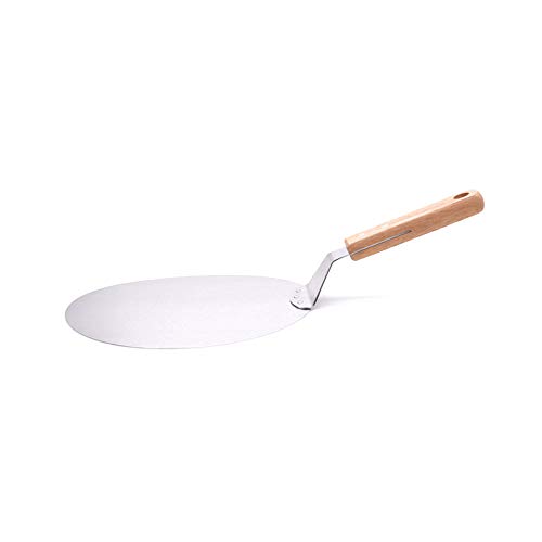 Waykea 12â€ Stainless Steel Pizza Peel Wood Handle Baking Shovel Paddle, Cake Lifter Transfer Tray for Baking Homemade Pizza, Bread, Cake, Pie