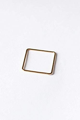 14k Gold Filled Square Band - Unique Ring for Stacking Size 8 - Thumbnail 2