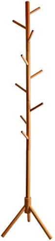 Easeurlife Solid Beech Wood Tree Coat Rack Free Standing with 9 Hooks for Hats, Scarves, Clothes Handbags (Natural-4)