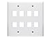 8 Port Keystone Faceplate - Dual Gang - White