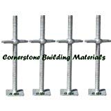 4 Scaffold Screw Jack Galvanized 24" X 1-3/8" with A Large Wing Nut for Adjust Scaffolding Frames - Thumbnail 2
