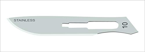 MedBlades Disposable Scalpel #10, with Stainless Steel Blades with Plastic Scalpel Handle, Sterile, Individually Sealed, Box of 10 for Craft, Hobby, Dermaplaining, Podiatry & More
