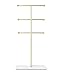 Umbra Trigem Hanging Jewelry Organizer - 3 Tier Table Top Necklace Holder and Display, White/Brass (Renewed)