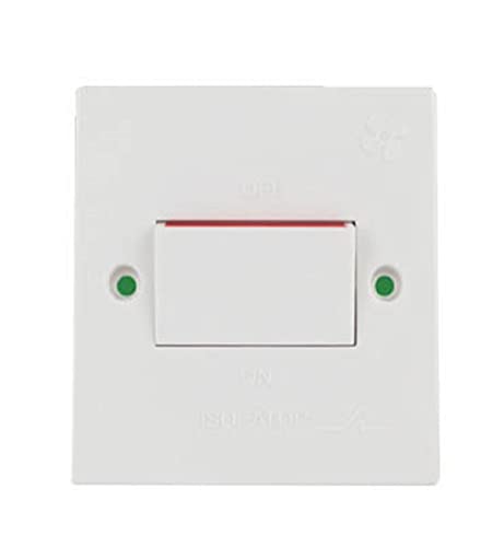 Mr Gadget Solutions® Three Pole Fan White Wall Switch Isolator 10A Bathroom Kitchen Extractor