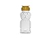 WM (Set of 24) 8 fl oz (12 oz of honey) Refillable, Reusable, Empty Clear PET Honey Bear Plastic Bottles w/ Yellow Flip Top Lined Caps. Used for Honey, Juice, Arts & Crafts and More
