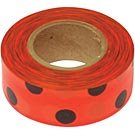 Flagging Tape, 1-3/16 Inches Wide (Black Dots on Fluorescent Orange, 150 Foot Roll)