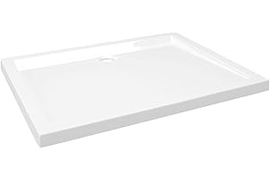 vidaXL Rectangular Shower Base Tray - Durable Fiberglass Reinforced ABS Material, Low Threshold, High Gloss Finish, 31.5"x39.4"