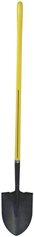 Nupla72-016 16 gauge Ergo-Power Round Point Shovel with Hollow Back and 48" Fiberglass Straight Handle