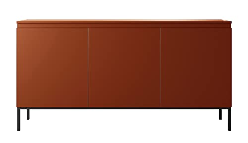 Selsey Sideboards, Metal Melamine, Brick red, 150 cm