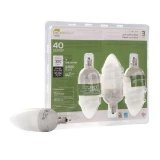 Ecosmart 40W Equivalent 2700K B10 Candelabra CFL Light Bulb, Soft White (3-Pack)