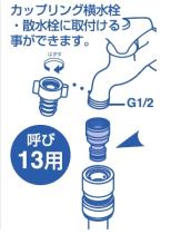 三栄水栓 【金属製ネジニップル】 呼び13水栓用 PL60-21-13