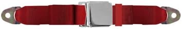 2-Point Lap Seat Belt, Red, 60 Inch Length, with Chrome Lift Latch