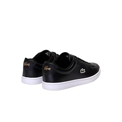 Lacoste Women's Hydez Leather Sneaker, Black/Gold, 7