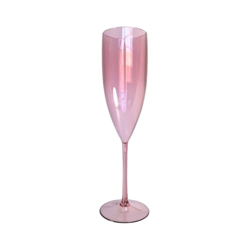 Kit 10 Taças de Champanhe Cristal Rose Gold Acrilico Festa Aniversario Casamento evento mimo decoração espumante comemoração