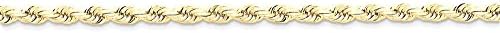 10k Yellow Gold 3.2mm Link Rope Bracelet Chain 7 Inch Handmade Fine Jewelry Gifts For Women For Her