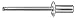 50 Closed End Rivet 3/16 Dia. 1/8-1/4 Grip Aluminum & Steel