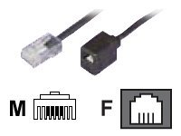 Dadusto 1 Stück Elektro Reduzier-Adapter von RJ45(8p4c) Stecker auf RJ11(6p4c)-Buchse/Kabel: 4-adrig flach und schwarz/Länge 