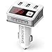 Bluetooth FM Transmitter - Elecwave EB02 Wireless Bluetooth in-Car FM Transmitter Radio Adapter Car Kit with 3 USB Port(Output 5.2A) & Optional EQ Modes and Power Off Memory, White