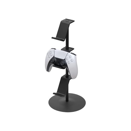 YAMAZAKI 5089 SMART Game Controller Rack, Black, Steel/ABS Resin/Silicone, 17 x 17 x 38.5 cm