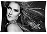 Black And White Celine Dion Custom Zippered Pillow Cases Soft And Confortable 20x30 (Twin sides)